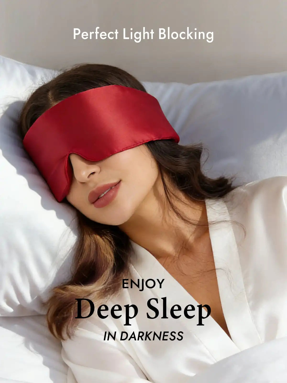 100% Mulberry Silk Adjustable Velcro Wrap-Around Silk Sleep Eye Mask