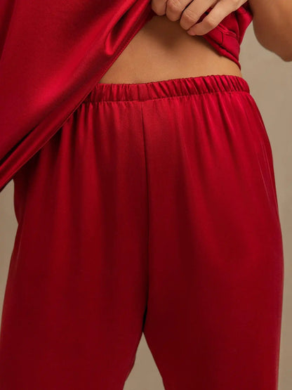 Clearance - 19Momme Washable Silk Tank Top & Wide Leg Pants Sleepwear Set
