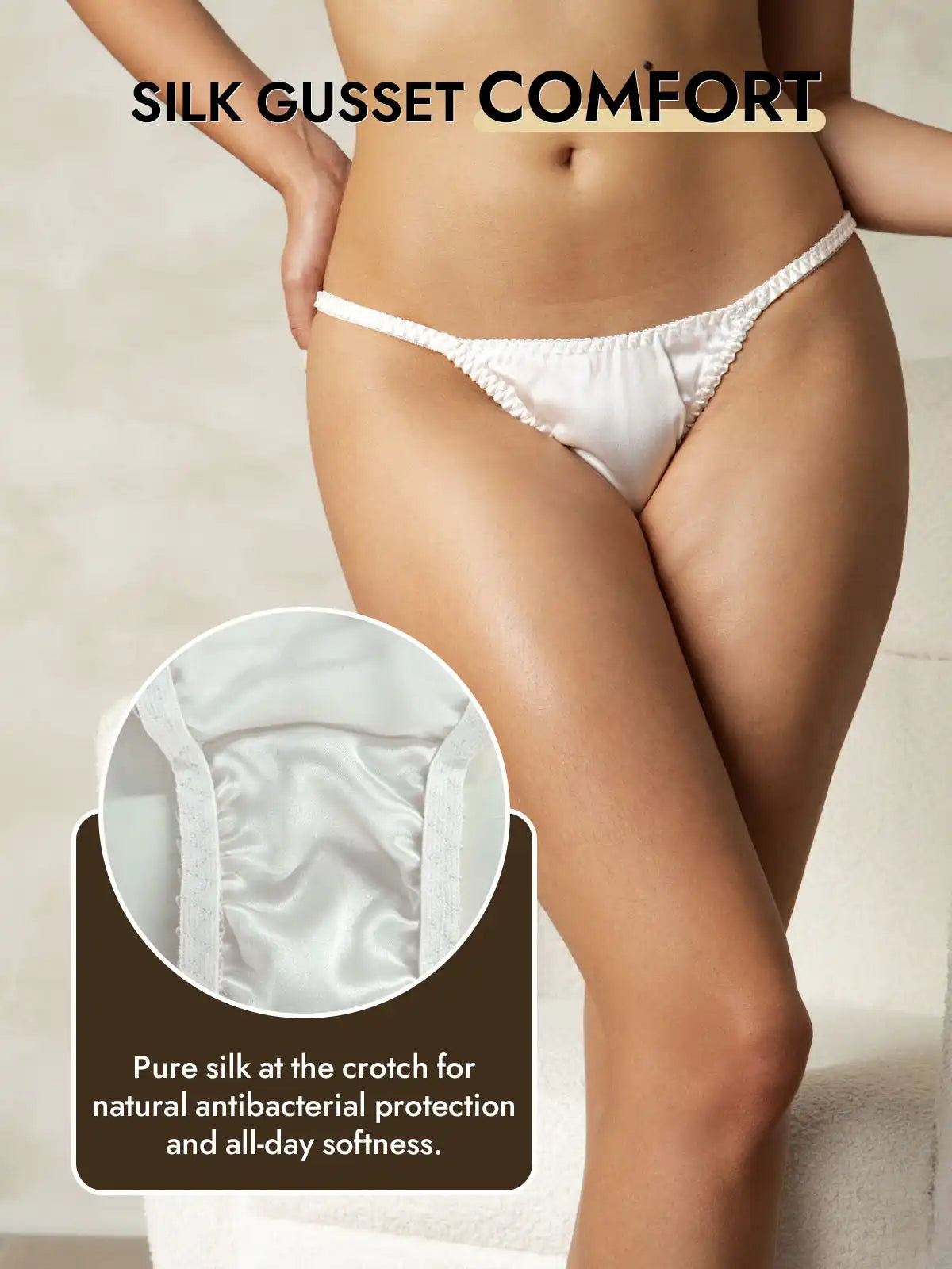 100% Mulberry Silk String Thong Sexy Panty
