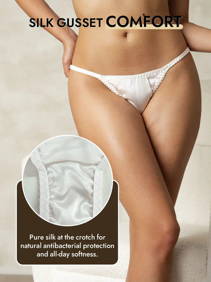 100% Mulberry Silk String Thong Sexy Panty