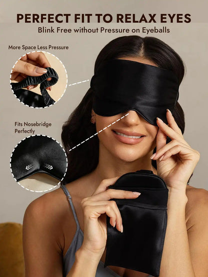 100% Mulberry Silk Eye Mask And Envelope Pouch Set 2Pcs