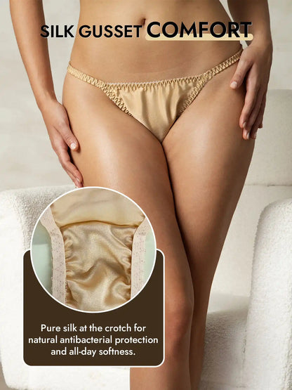 100% Mulberry Silk String Thong Sexy Panty