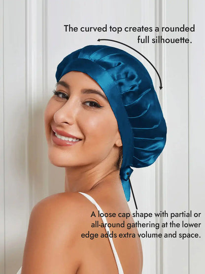100% Mulberry Silk Sleep Bonnet with Ribbons