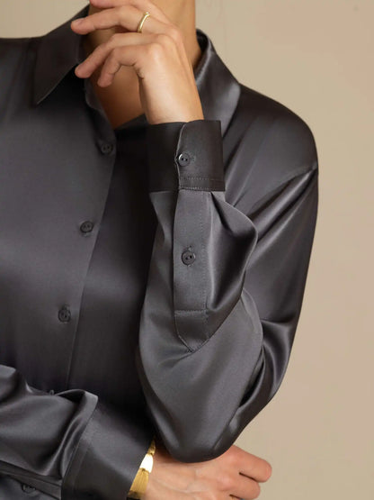 Women’s 19 Momme Silk Long Sleeves Button-Up Shirt