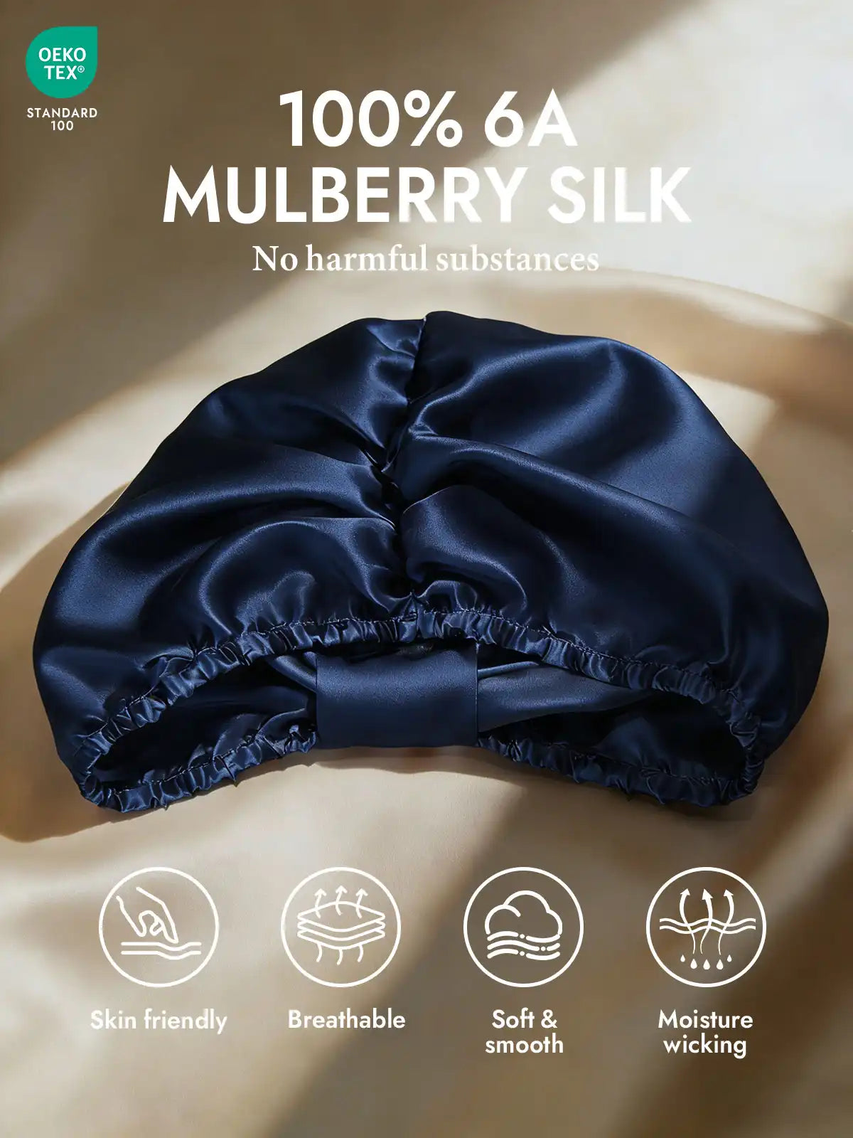 100% Mulberry Silk Night Turban Bonnet