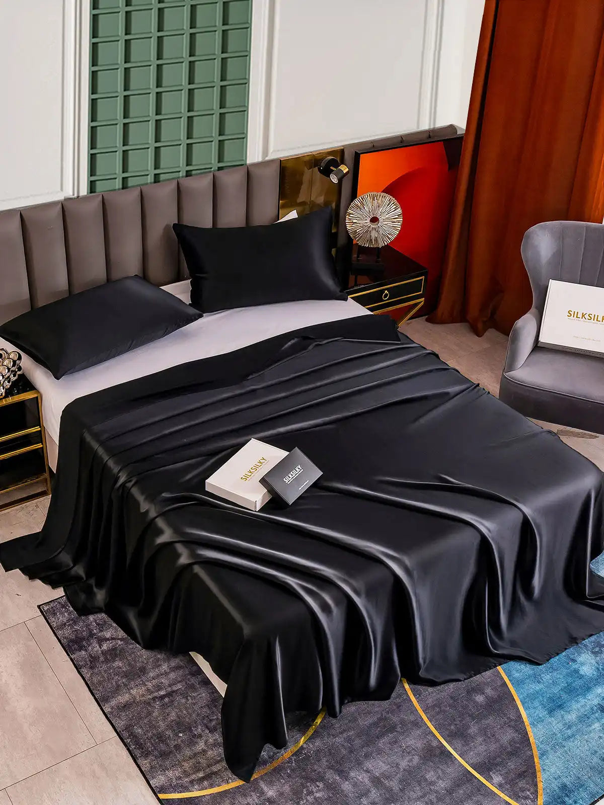 25Momme 3Pcs Silk Set Flat Sheet+2x Pillowcases