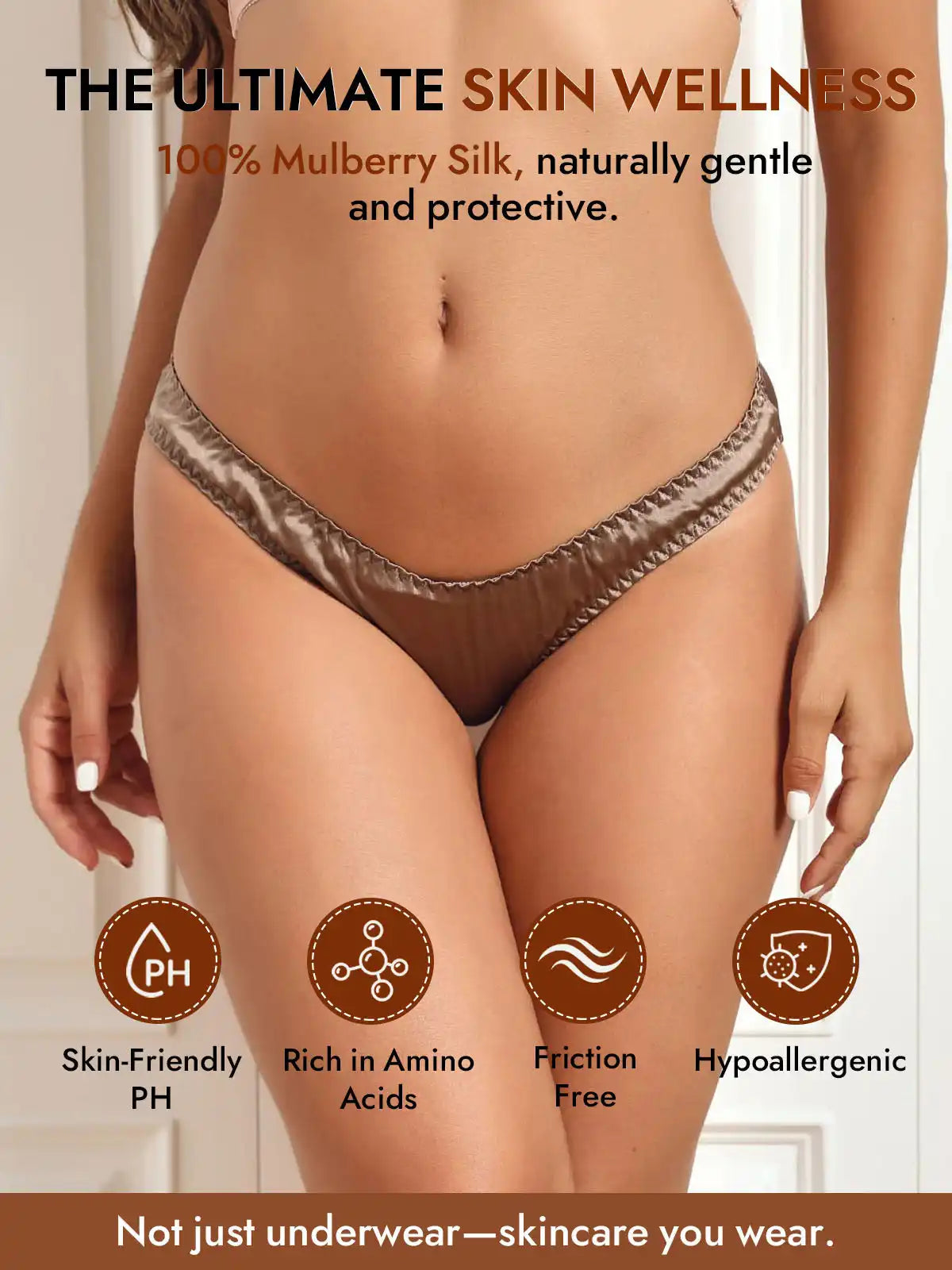 100% Mulberry Silk Briefs Comfy Breathable Panty