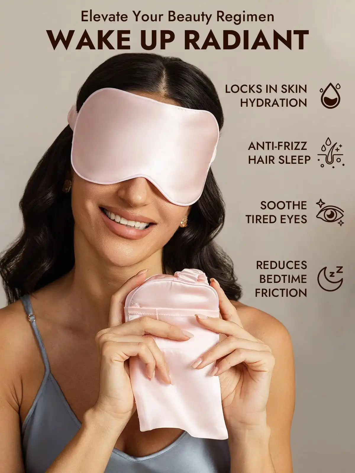 100% Mulberry Silk Eye Mask And Envelope Pouch Set 2Pcs