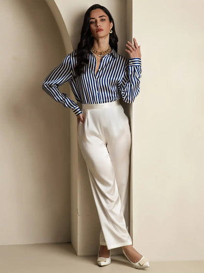 Women’s 19 Momme Silk Long Sleeves Button-Up Shirt