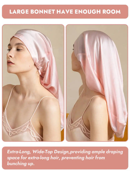 100% Mulberry Silk Elegant Bonnet for Long Hair