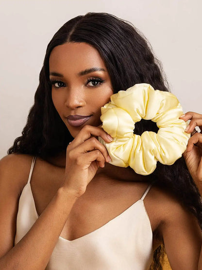 100% Mulberry Silk Soft Oversized Hair Scrunchie - 8cm