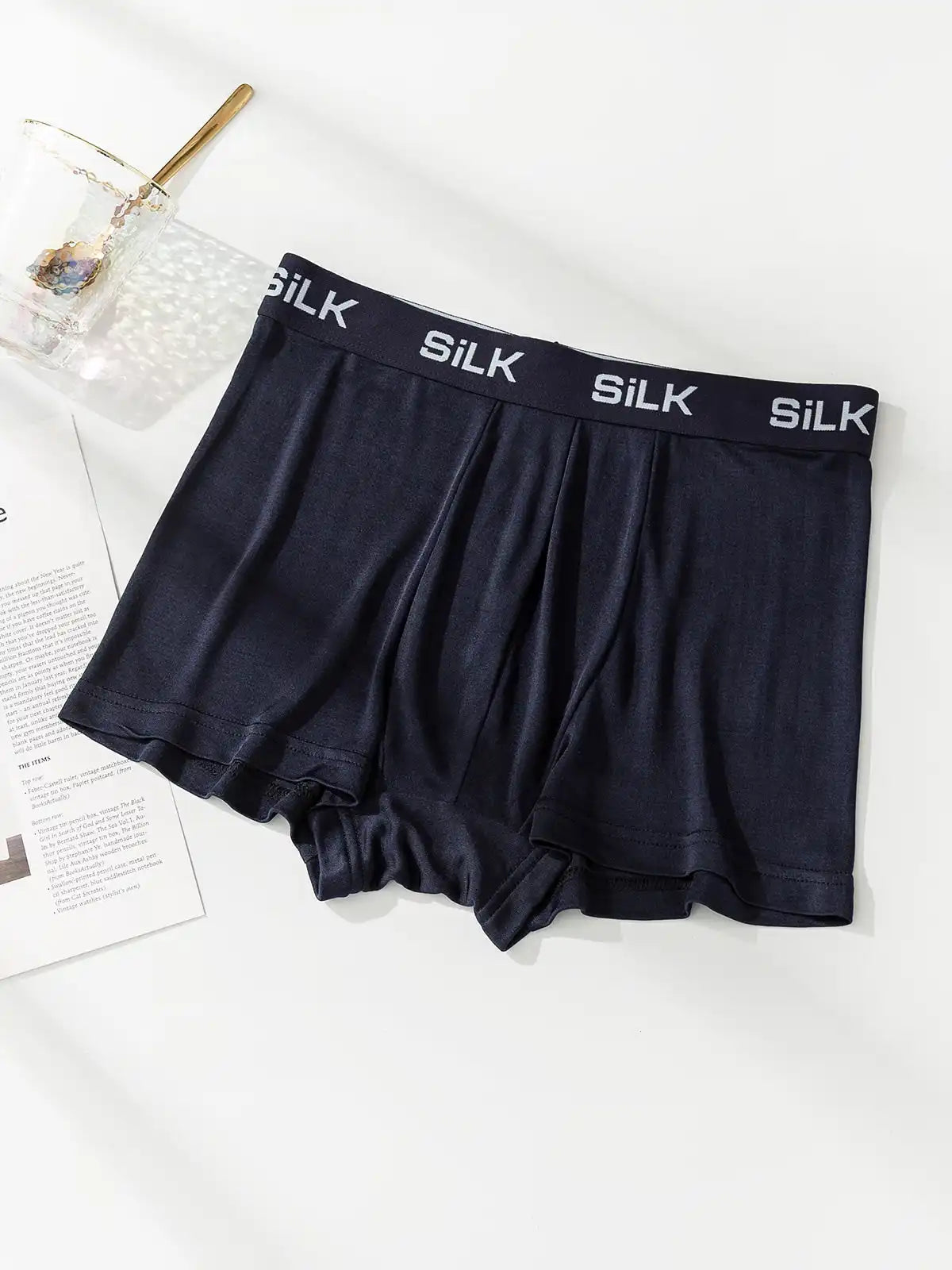 3Pcs Men‘s Ultra Soft Comfy 100% Mulberry Silk Boxer Underwear