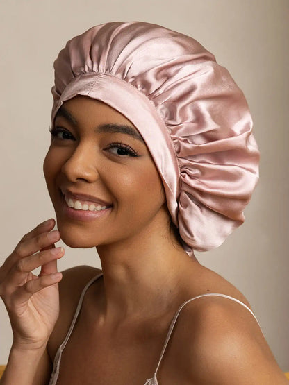 100% Mulberry Silk Elegant Bonnet with Long Ribbons