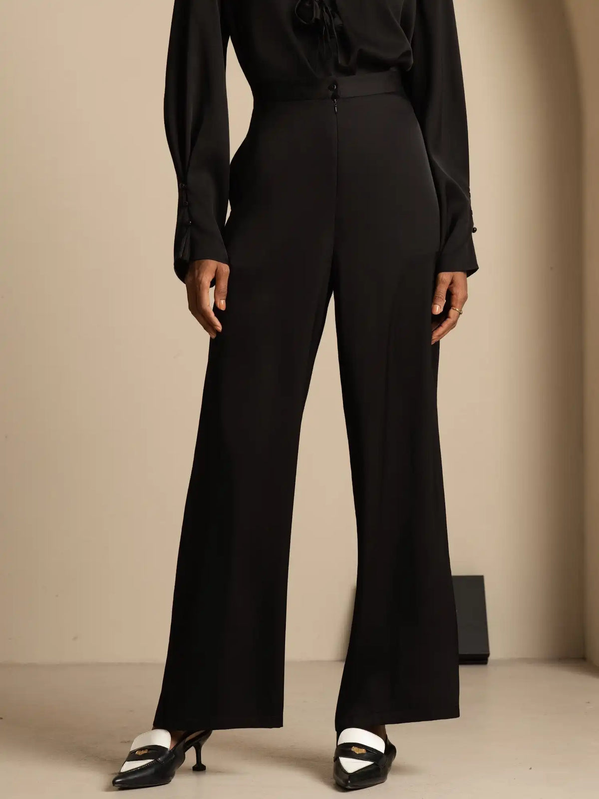 Clearance - 19Momme Silk Women’s Wide-Leg High-Waist Business Casual Pants