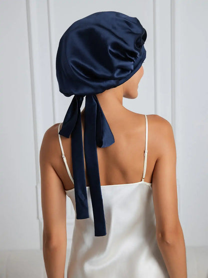 100% Mulberry Silk Elegant Bonnet with Long Ribbons