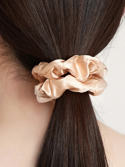 3Pcs Bundle 100% Mulberry Silk Large Hair Scrunchies - 3.5cm
