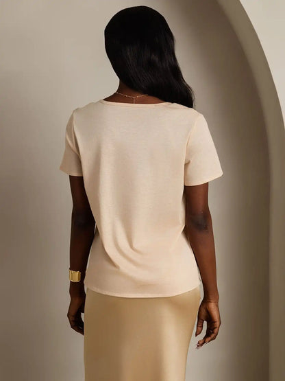 Clearance - Silk Blend V-neck Women's T-Shirt