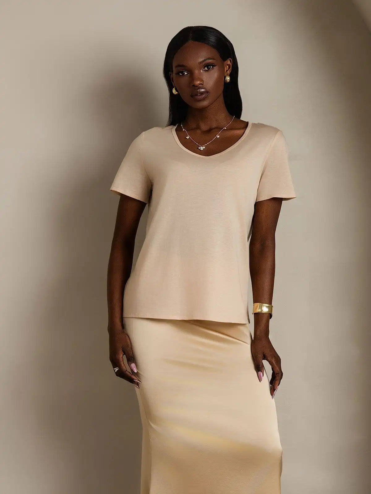 Clearance - Silk Blend V-neck Women's T-Shirt
