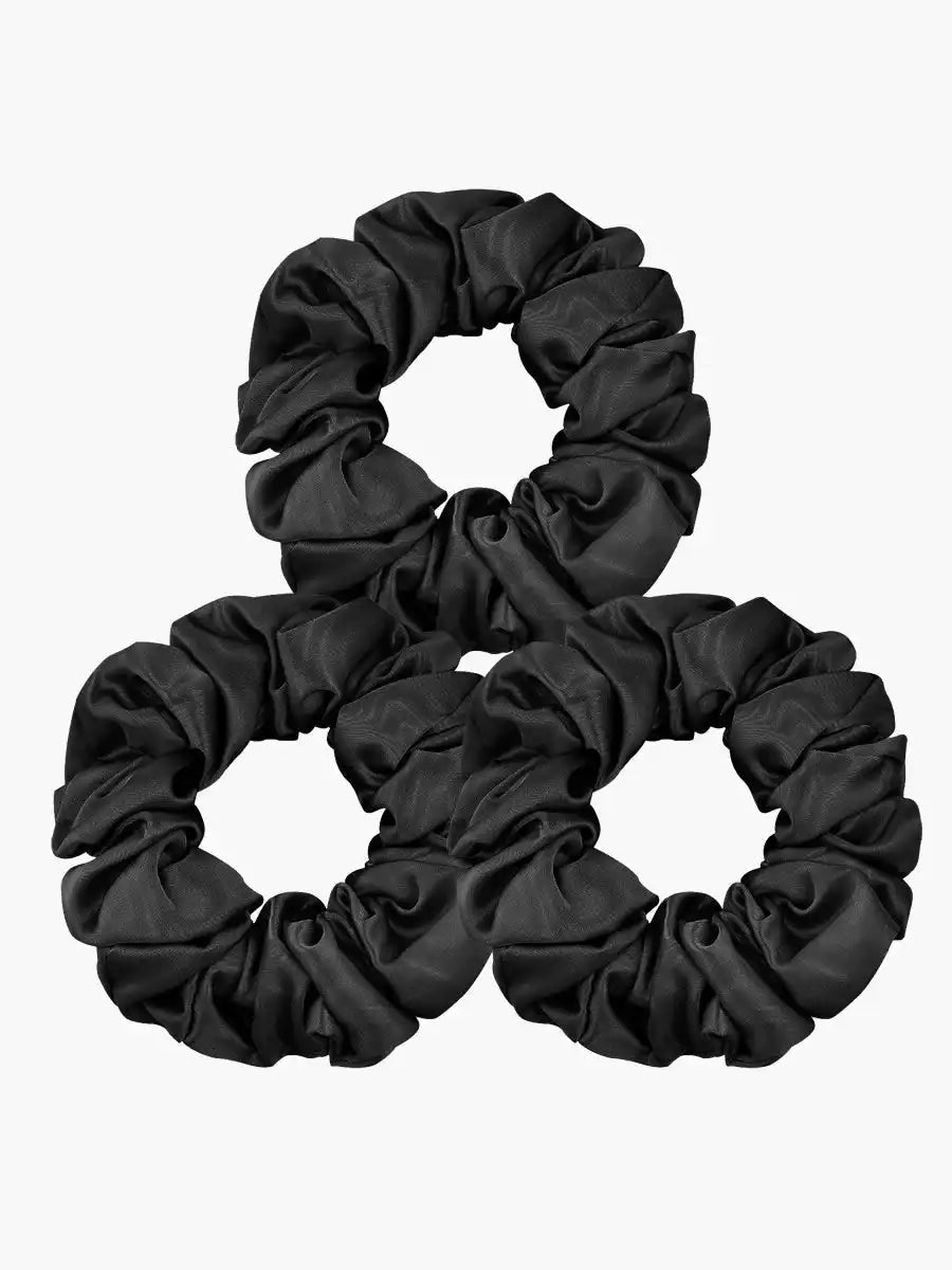 3Pcs Bundle 100% Mulberry Silk Large Hair Scrunchies - 3.5cm