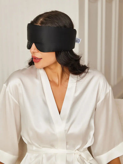 100% Mulberry Silk Adjustable Velcro Wrap-Around Silk Sleep Eye Mask