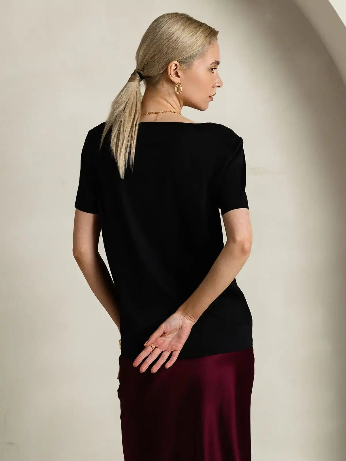Clearance - Silk Blend V-neck Women's T-Shirt