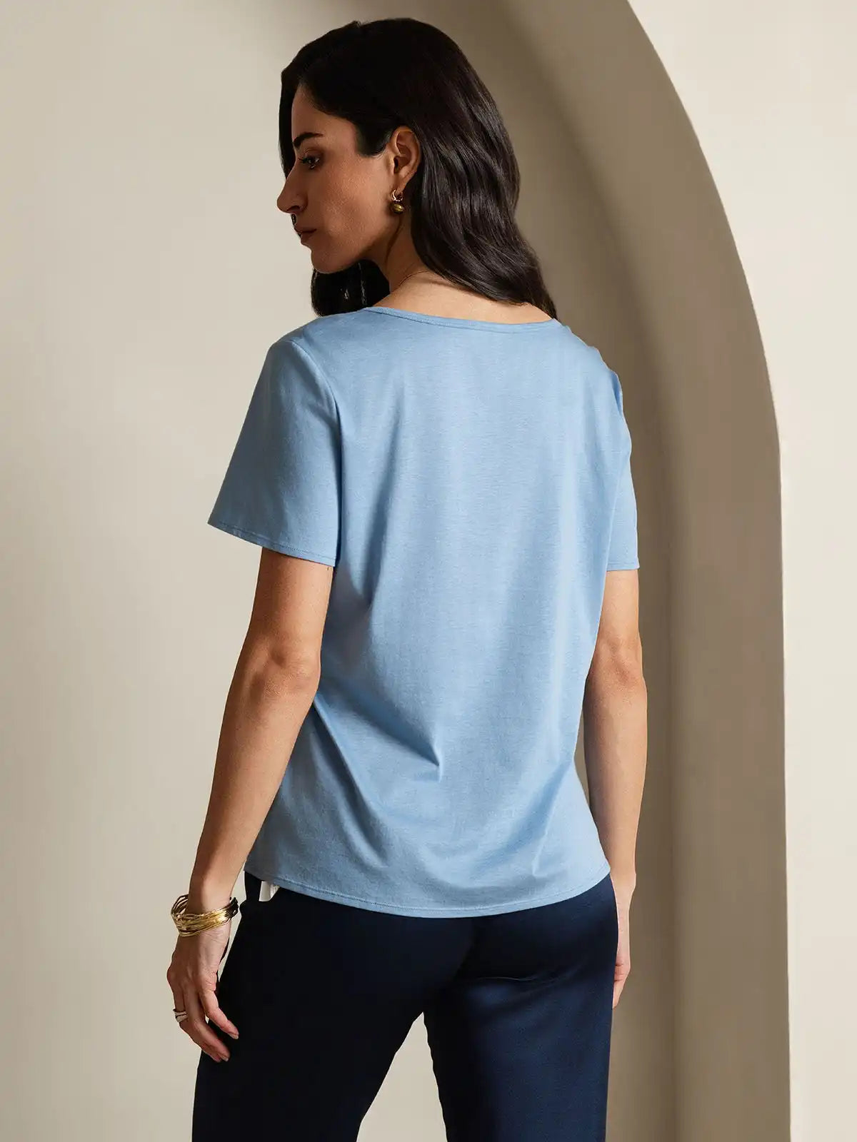 Clearance - Silk Blend V-neck Women's T-Shirt