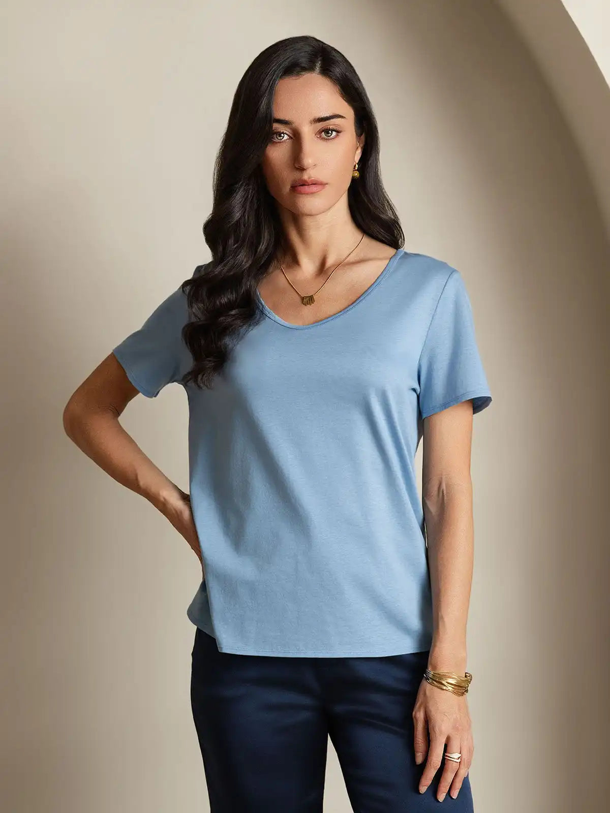 Clearance - Silk Blend V-neck Women's T-Shirt