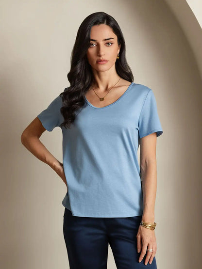 Clearance - Silk Blend V-neck Women's T-Shirt