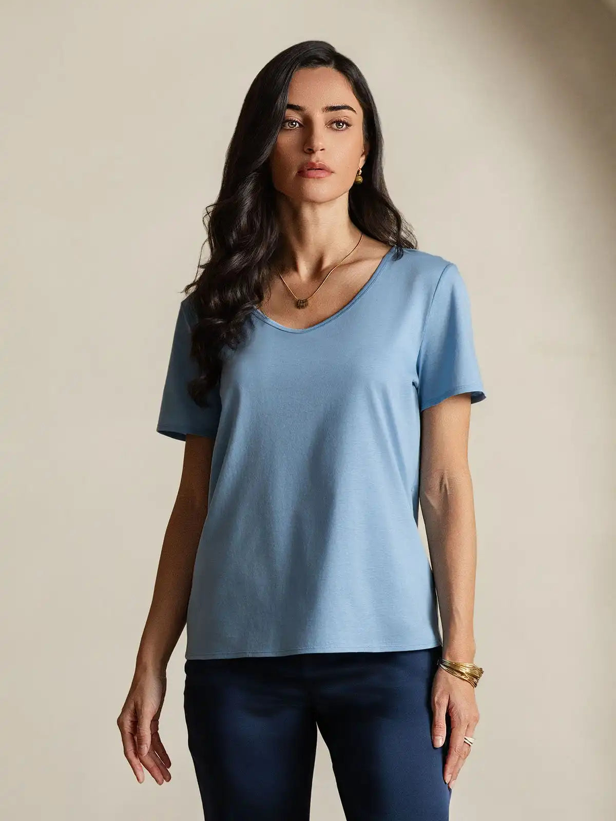 Clearance - Silk Blend V-neck Women's T-Shirt