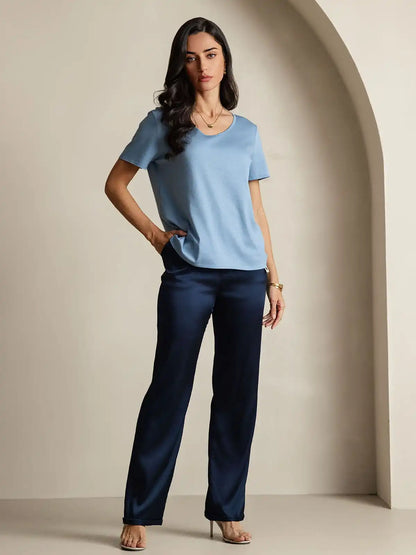 Clearance - Silk Blend V-neck Women's T-Shirt