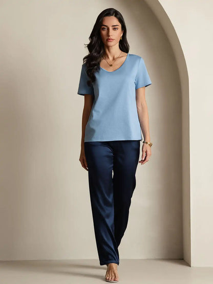 Clearance - Silk Blend V-neck Women's T-Shirt