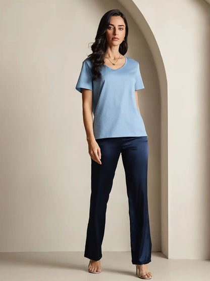Clearance - Silk Blend V-neck Women's T-Shirt