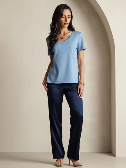 Clearance - Silk Blend V-neck Women's T-Shirt