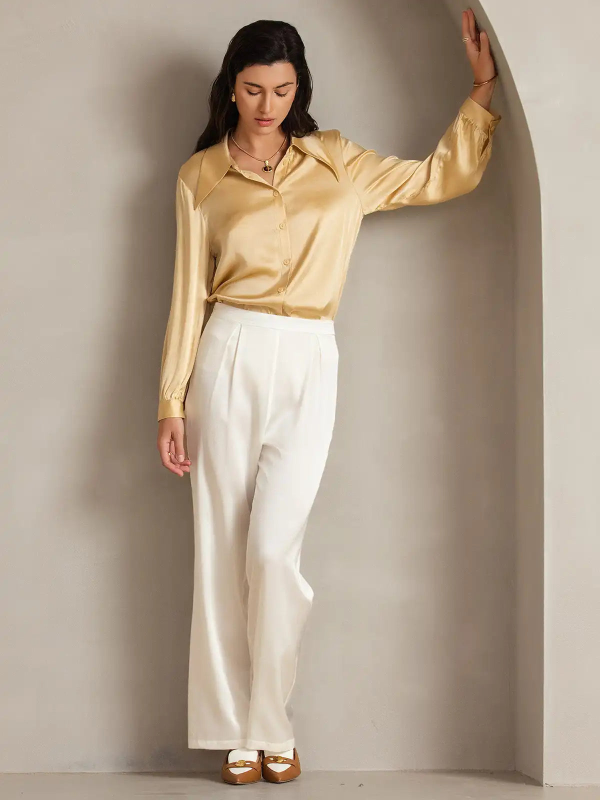 Clearance - Silk Classic Daily Basic Shirt