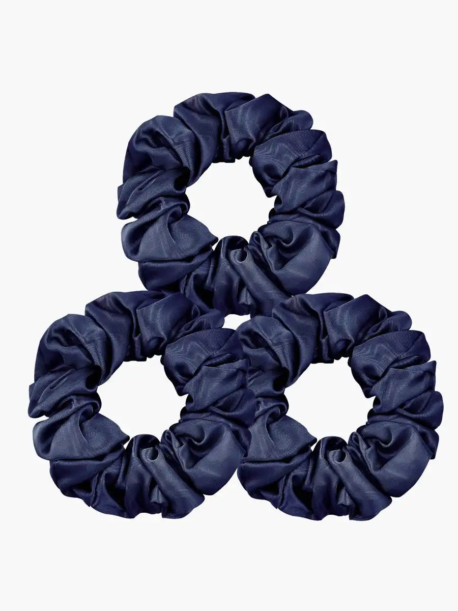3Pcs Bundle 100% Mulberry Silk Large Hair Scrunchies - 3.5cm