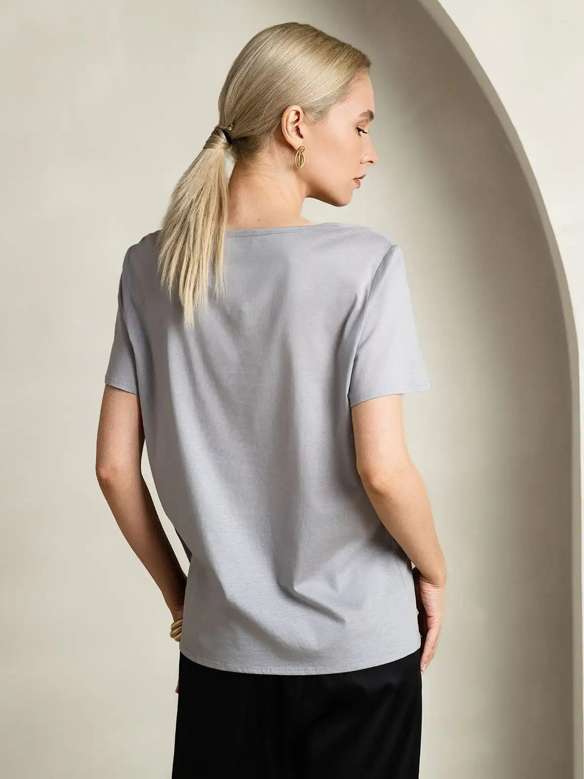 Clearance - Silk Blend V-neck Women's T-Shirt