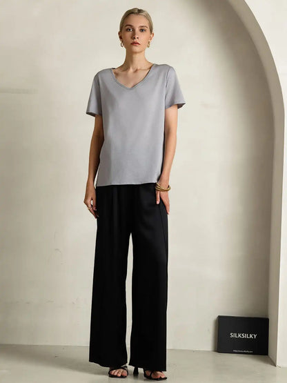 Clearance - Silk Blend V-neck Women's T-Shirt