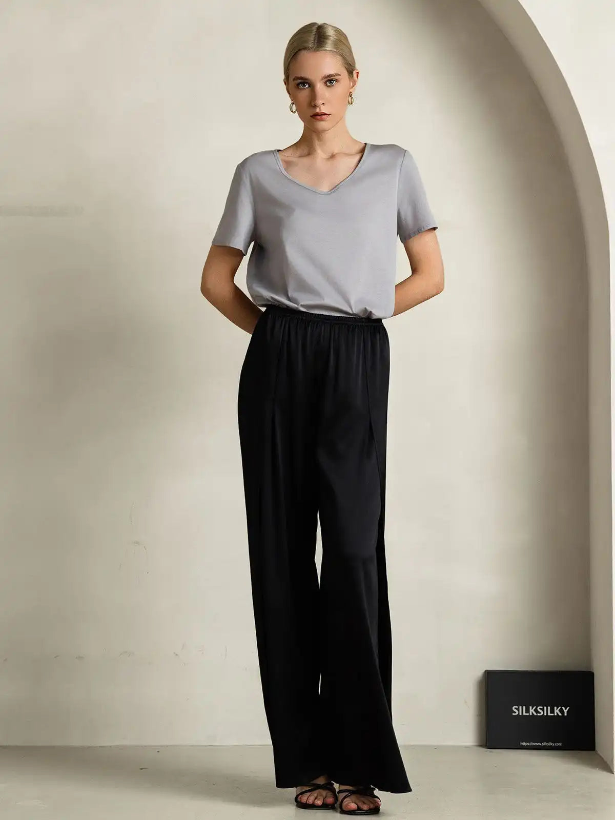 Clearance - Silk Blend V-neck Women's T-Shirt