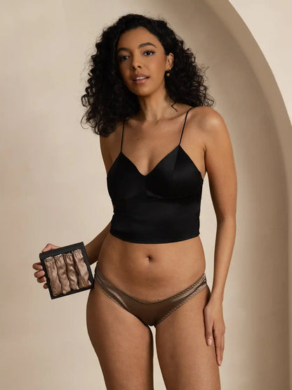 4Pcs Multi-color 100% Mulberry Silk Panties (Bra NOT Included)
