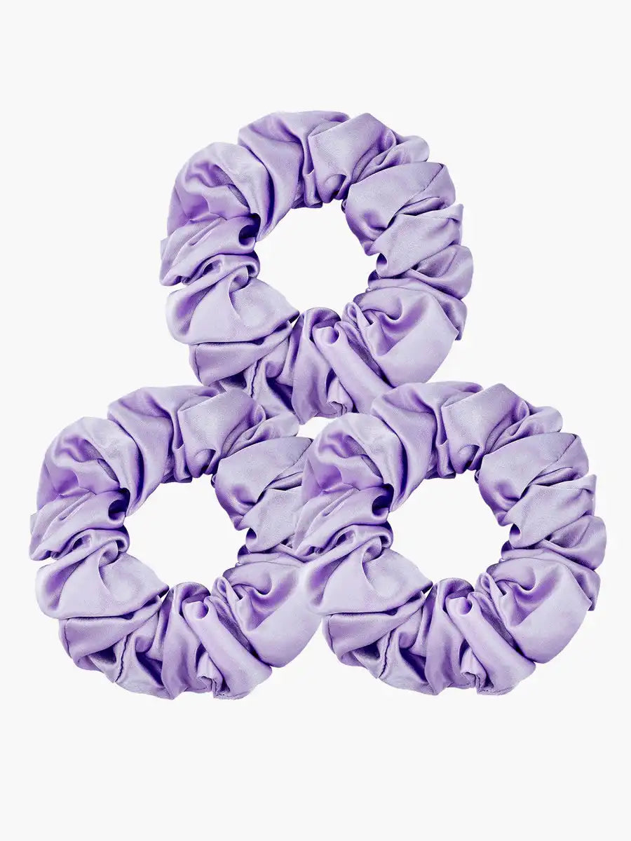 3Pcs Bundle 100% Mulberry Silk Large Hair Scrunchies - 3.5cm
