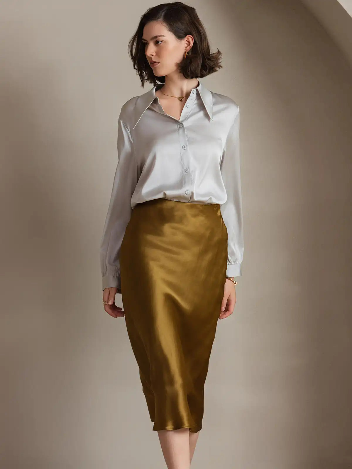 Clearance - Silk Classic Daily Basic Shirt
