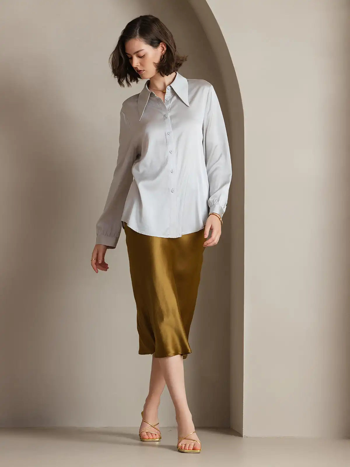 Clearance - Silk Classic Daily Basic Shirt