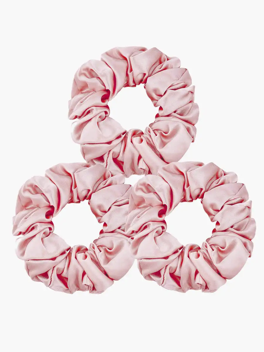 3Pcs Bundle 100% Mulberry Silk Large Hair Scrunchies - 3.5cm