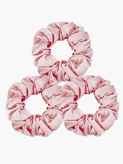 3Pcs Bundle 100% Mulberry Silk Large Hair Scrunchies - 3.5cm
