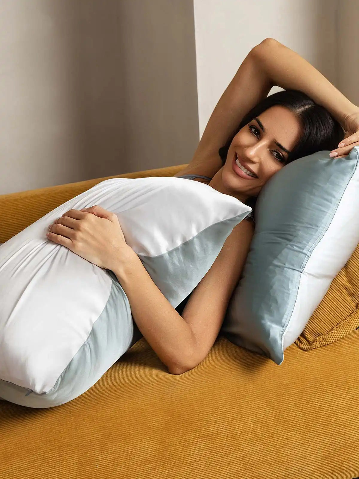 19Momme 100% Mulberry Silk Pillowcase - Two-tone Design