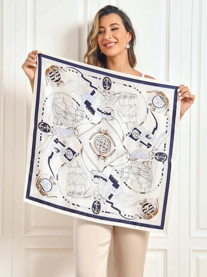 100% Mulberry Silk Printed Square Scarf 68x68cm/26.8