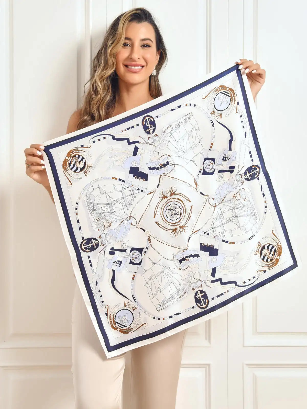 100% Mulberry Silk Printed Square Scarf 68x68cm/26.8