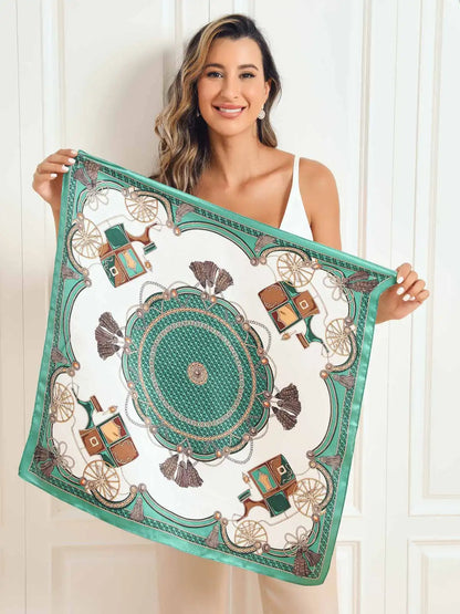 100% Mulberry Silk Printed Square Scarf 68x68cm/26.8