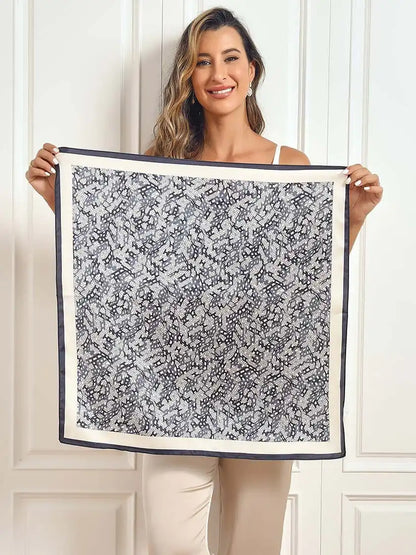100% Mulberry Silk Printed Square Scarf 68x68cm/26.8