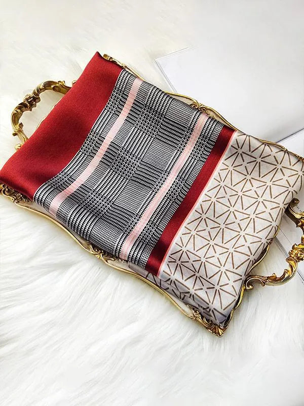 Modern Ribbons Long Silk Scarf